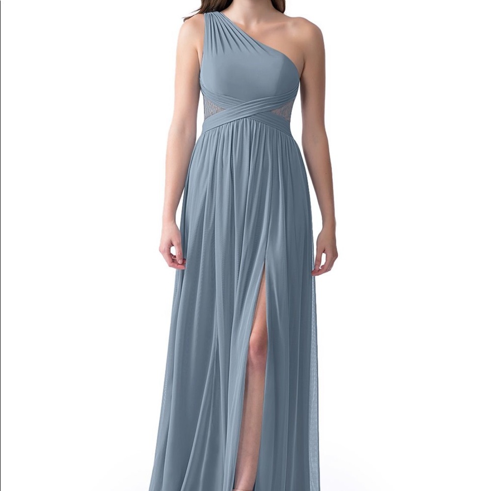 Size 20 Dusty Blue one shoulder floor length Azazie Gown